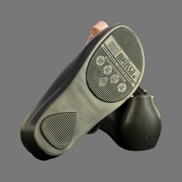 Mini Melissa Ultragirl Bow II Black/Pink Girls Shoe Size 8 GUC - Picture 4 of 8